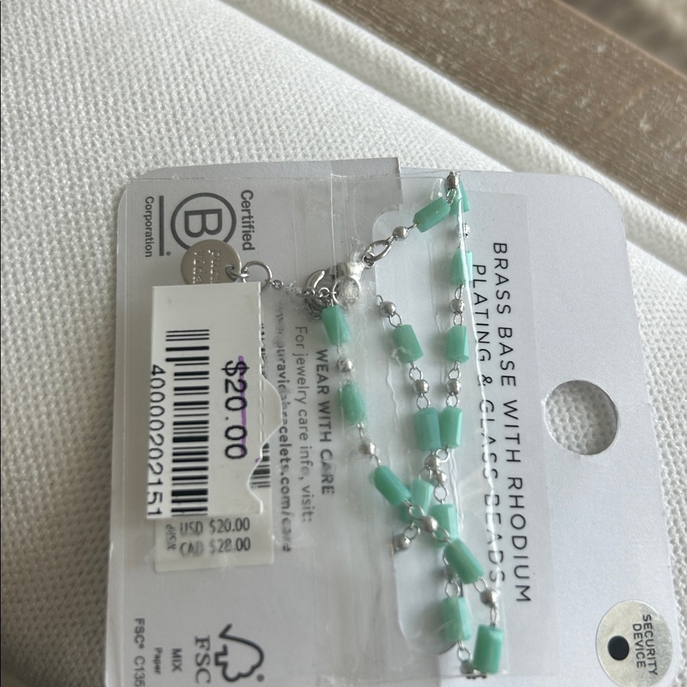 Pura Vida Turquoise and Silver Anklet Bracelet NWT - Picture 4 of 6